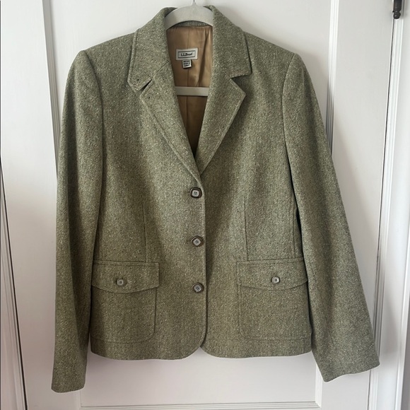 L.L. Bean Jackets & Blazers - L.L. BEAN Classic Sage pistachio Green Tweed Blazer M prep old money countryside